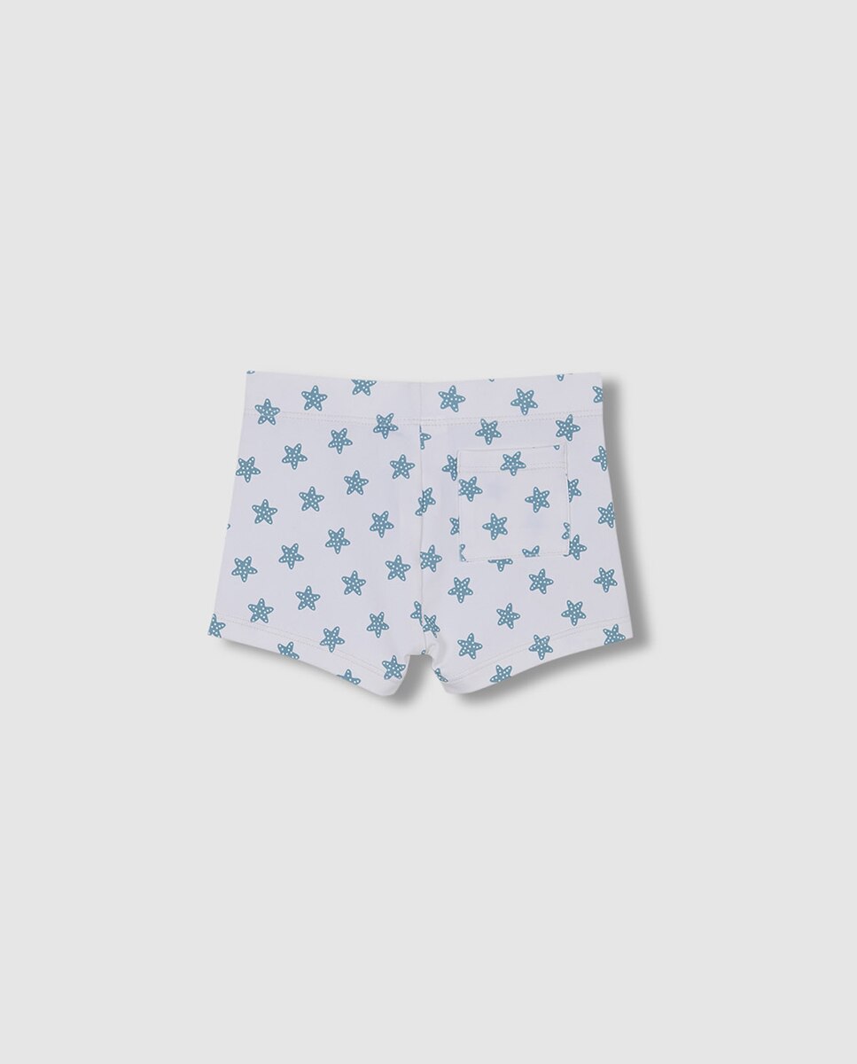 Fato de Banho Estampado Estrela Branco-4