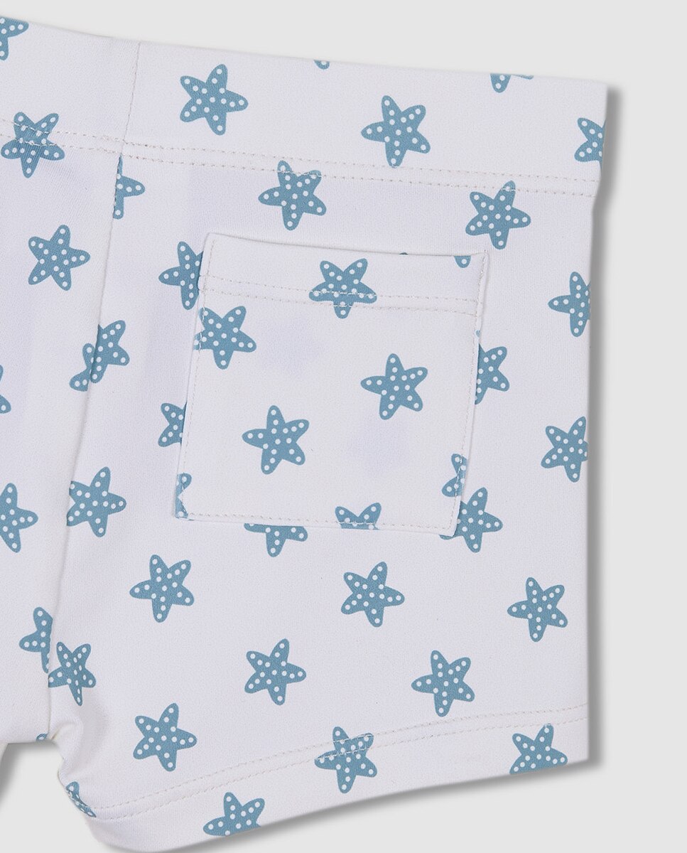 Fato de Banho Estampado Estrela Branco-6