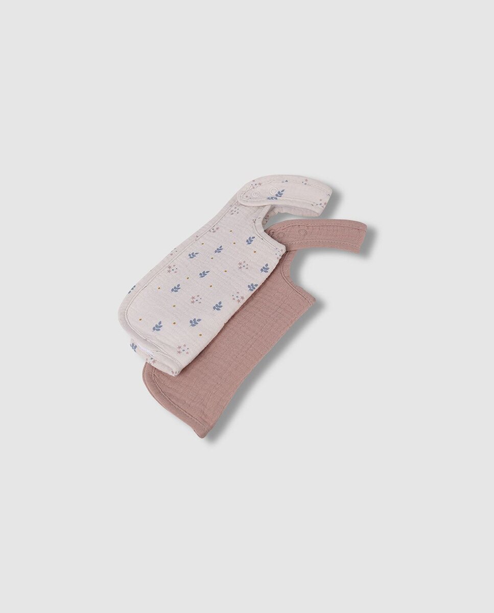 Pack de Babetes com Estampado de Folhas Gocco Branco-2