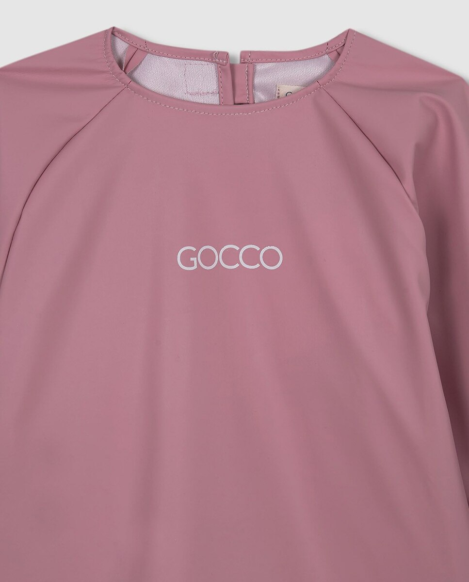 Babete com Mangas - Cor de Aço Gocco Rosa-3