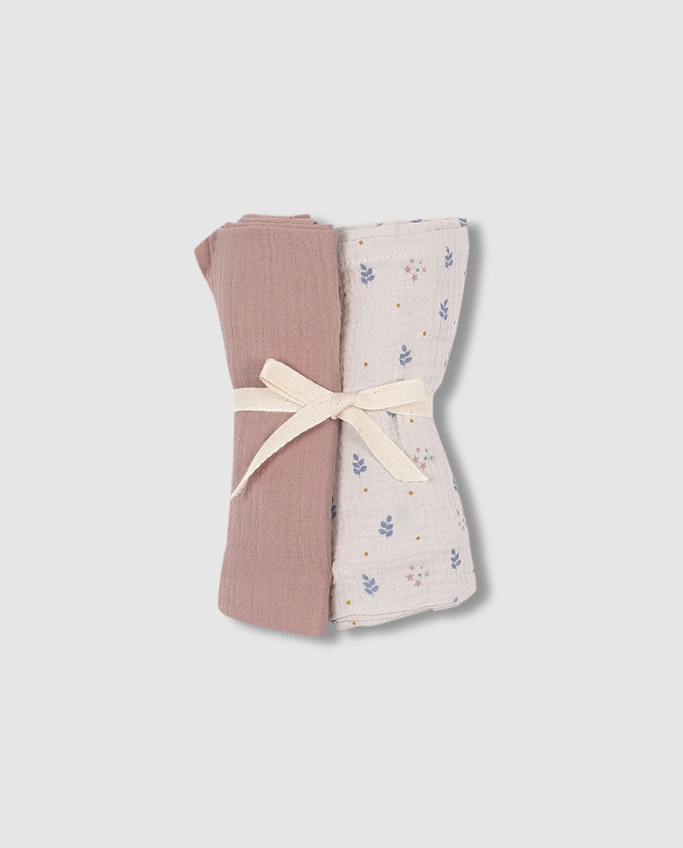 Pack de Musselinas - Branco Sujo/Rosa Suave Branco-1