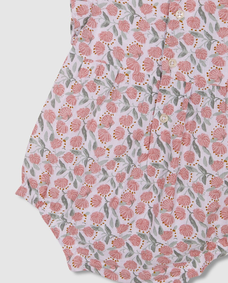 Babygrow com Estampado Floral Gocco Nude-4