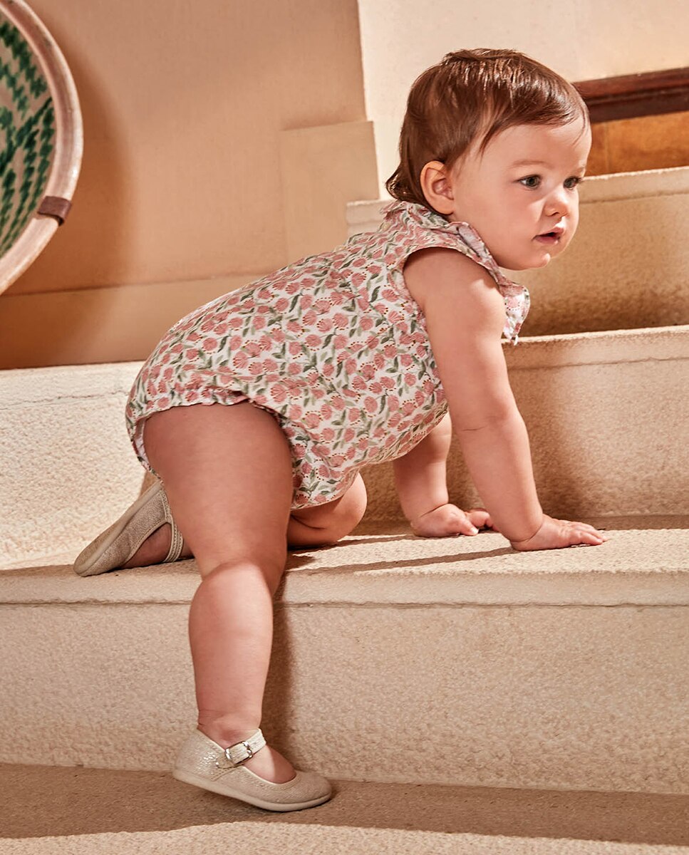 Babygrow com Estampado Floral Gocco Nude-5