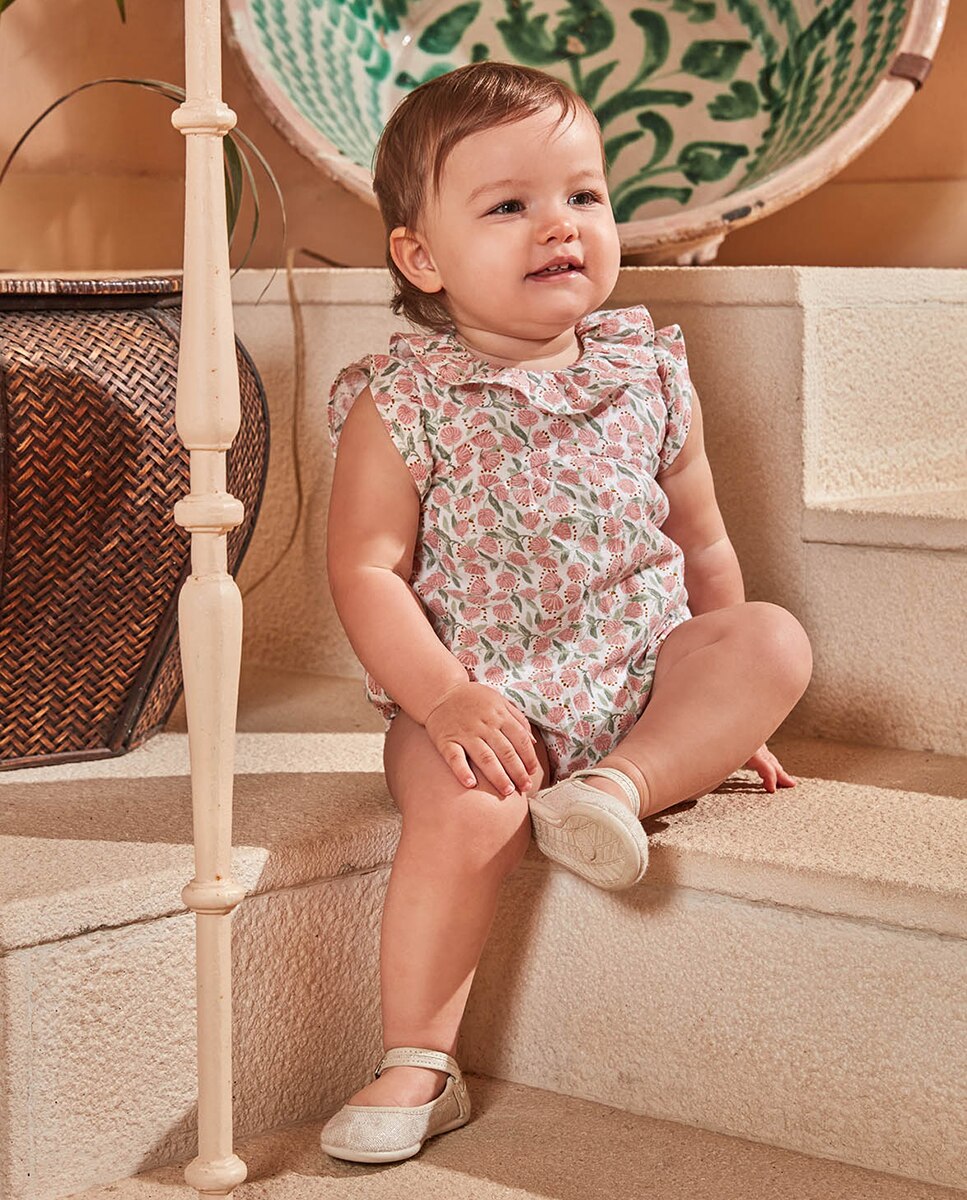 Babygrow com Estampado Floral Gocco Nude-6