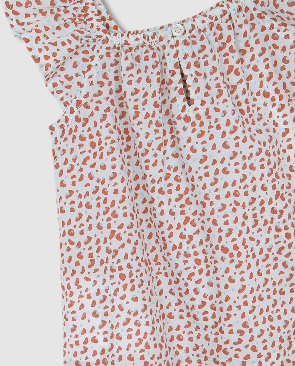 Vestido de Praia com Animal Print Gocco Nude-5