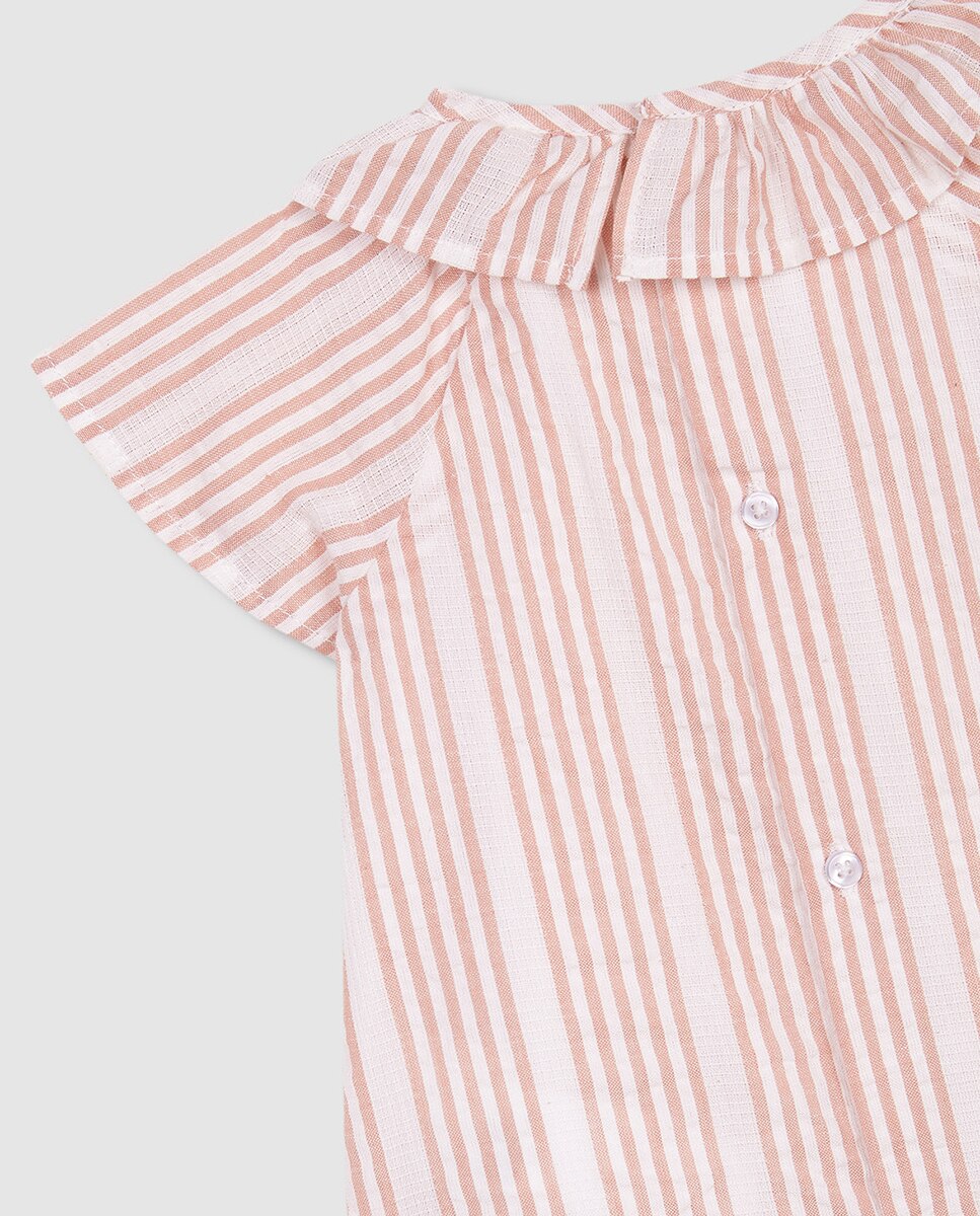 Vestido curto às riscas Gocco Nude-6