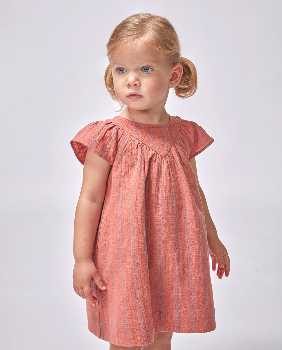 Vestido às Riscas Coral-2