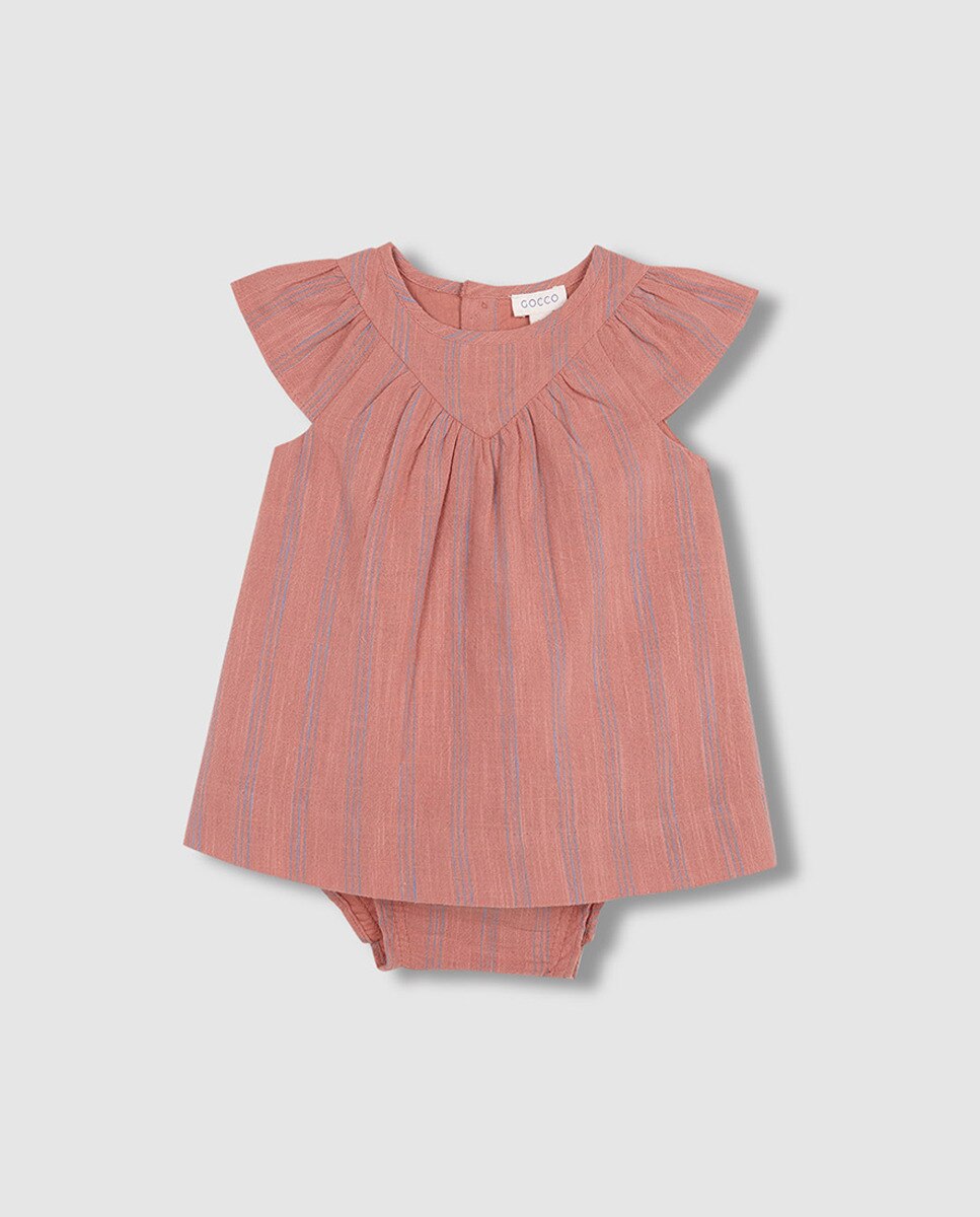 Vestido às Riscas Coral-3