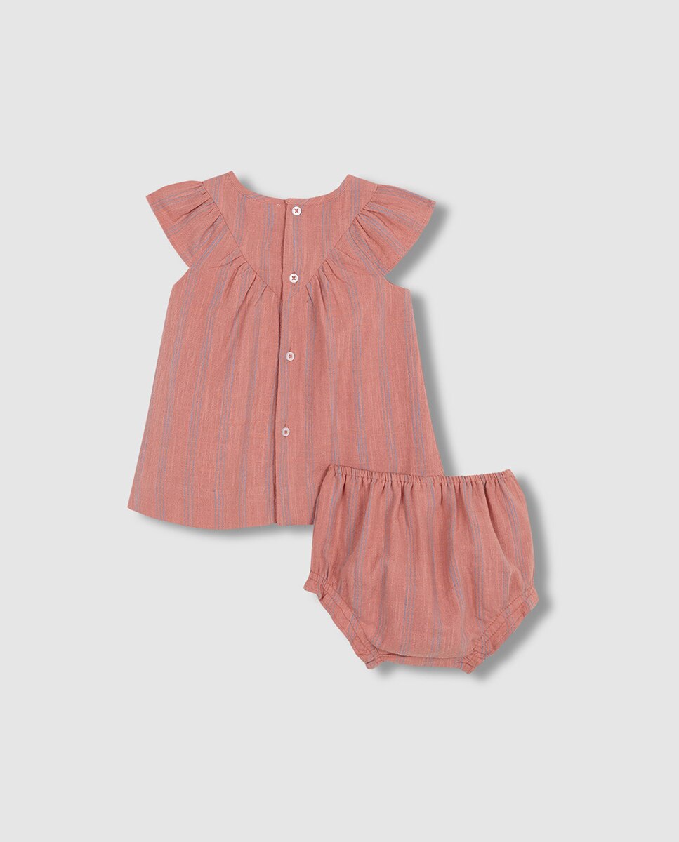 Vestido às Riscas Coral-4