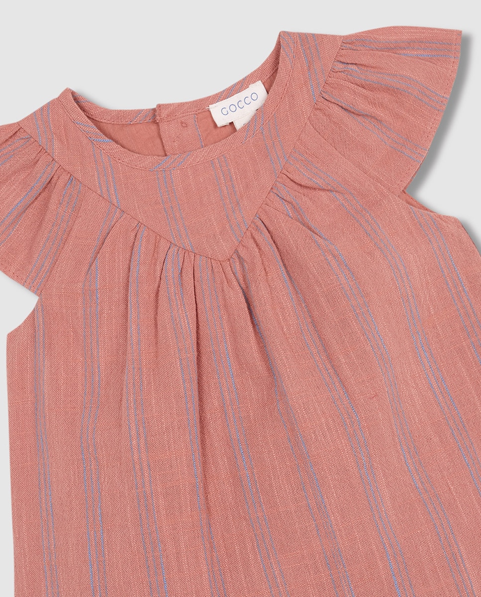 Vestido às Riscas Coral-5