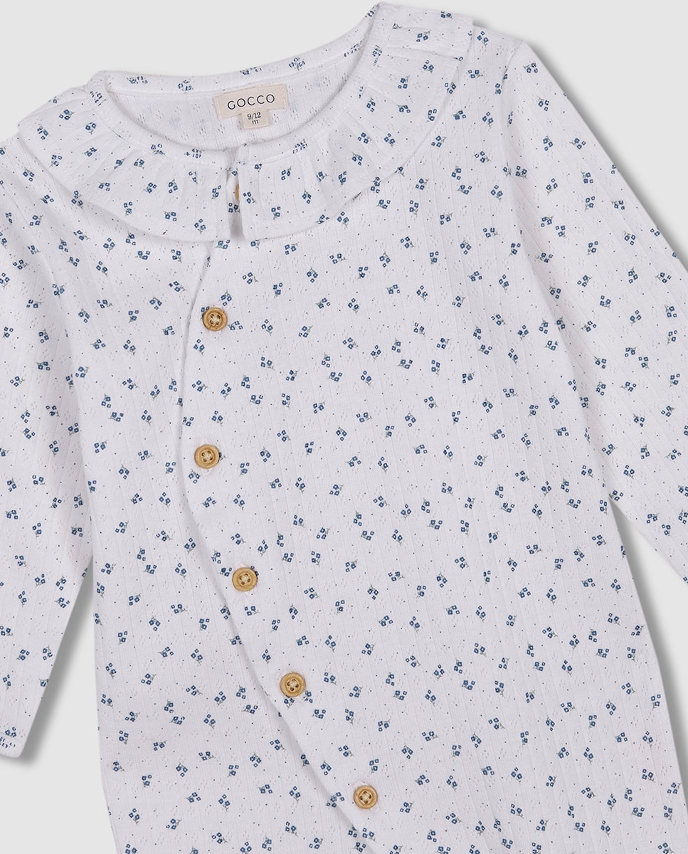 Pijama Comprido Florzinhas Gocco Branco-5