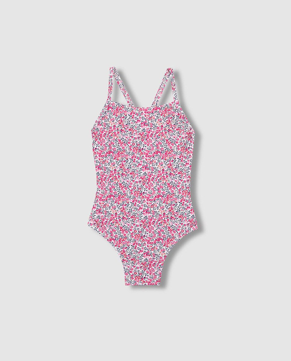 Fato de Banho de Bebé com Estampado Liberty Rosa-2