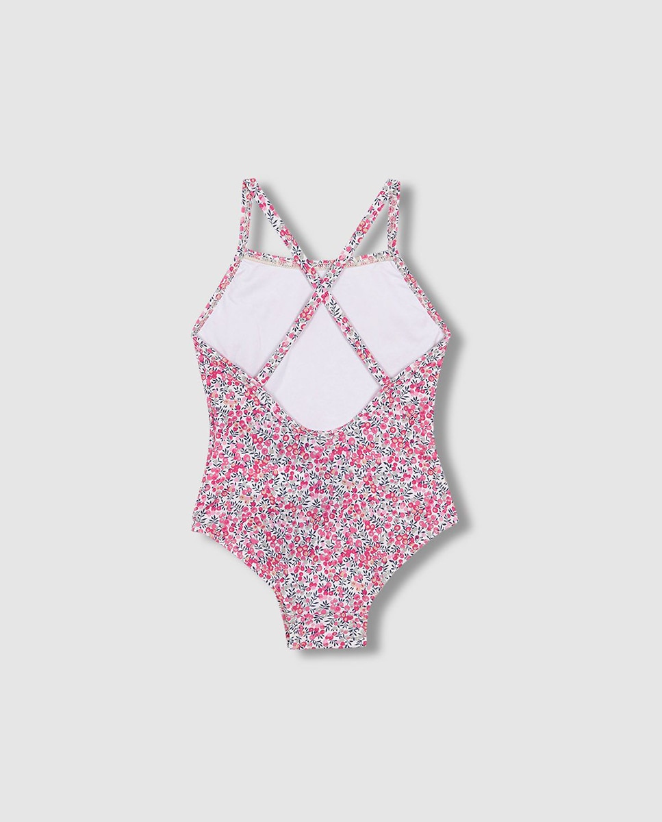 Fato de Banho de Bebé com Estampado Liberty Rosa-3