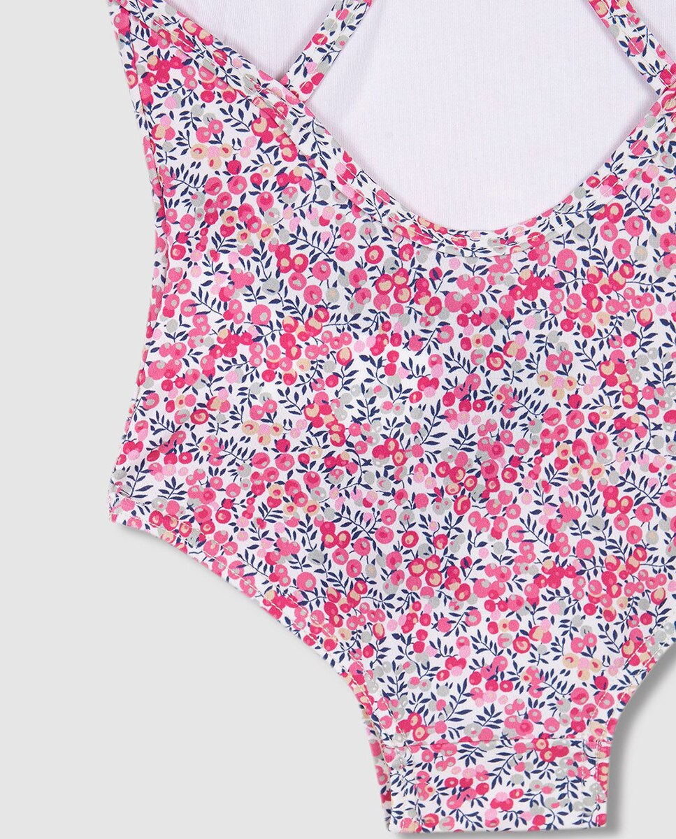 Fato de Banho de Bebé com Estampado Liberty Rosa-5