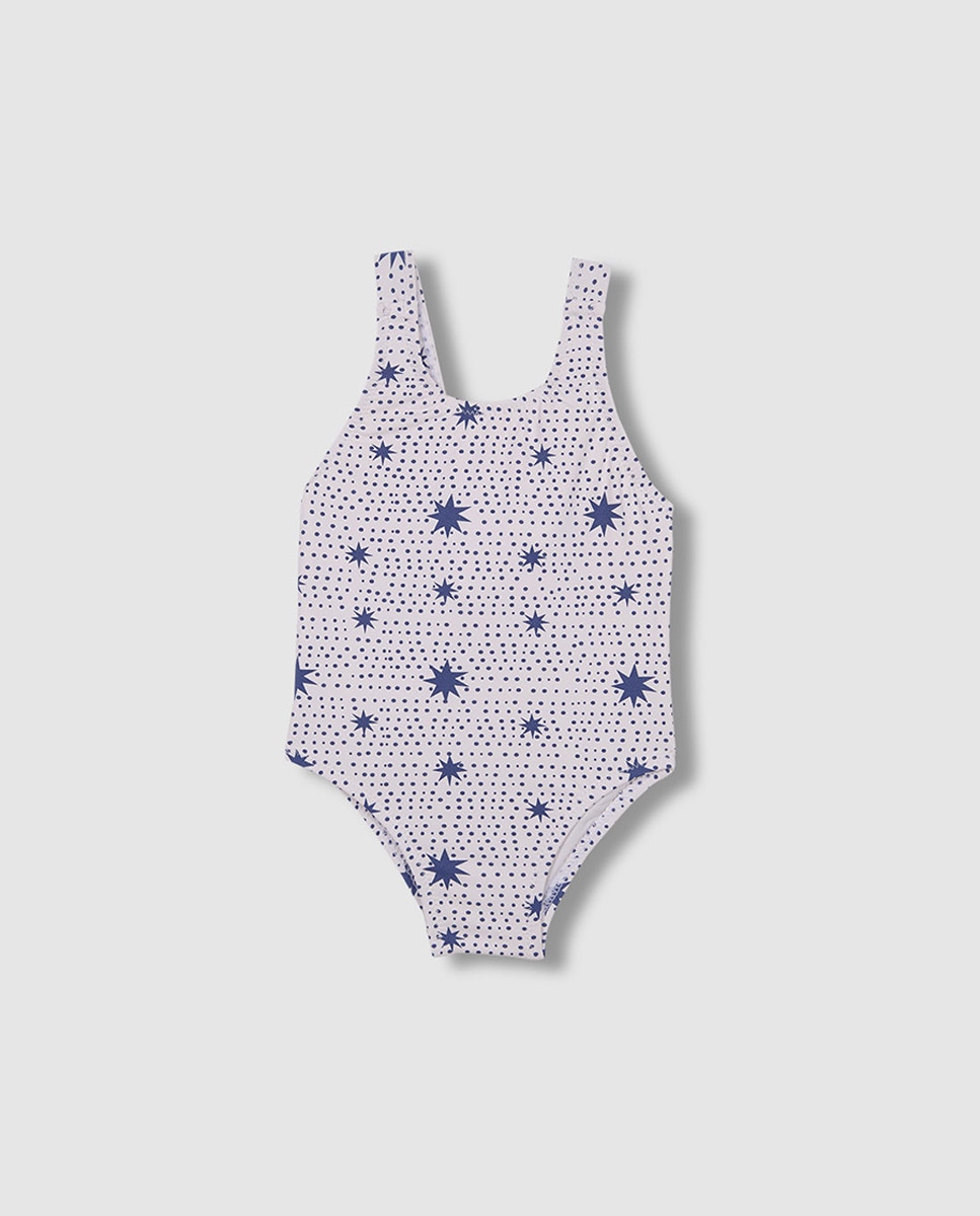 Fato de Banho com Estampado de Estrelas - Azul Azul-3