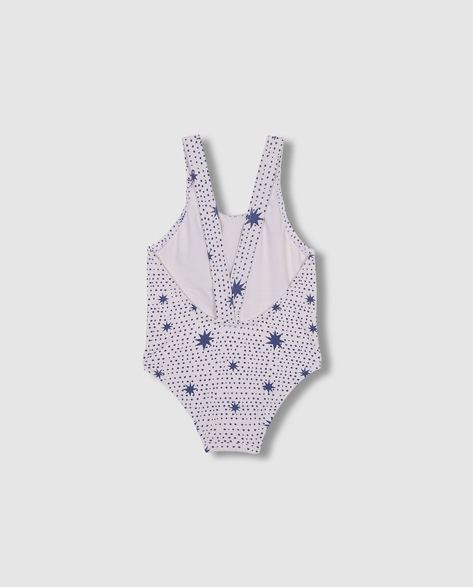 Fato de Banho com Estampado de Estrelas - Azul Azul-4