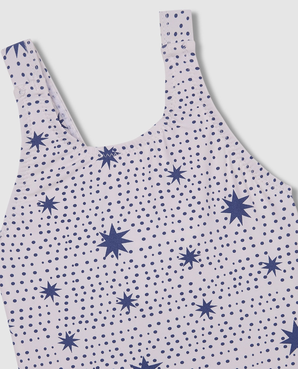 Fato de Banho com Estampado de Estrelas - Azul Azul-6