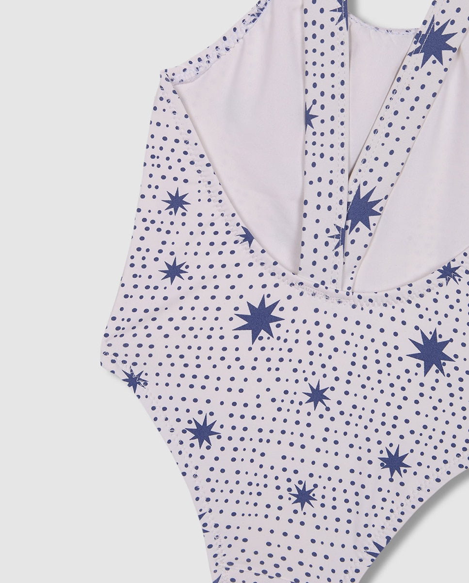 Fato de Banho com Estampado de Estrelas - Azul Azul-7
