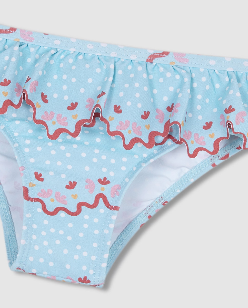 Cueca de Banho com Estampado de Ondas Gocco Azul-4