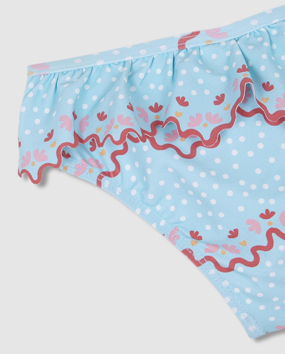 Cueca de Banho com Estampado de Ondas Gocco Azul-5