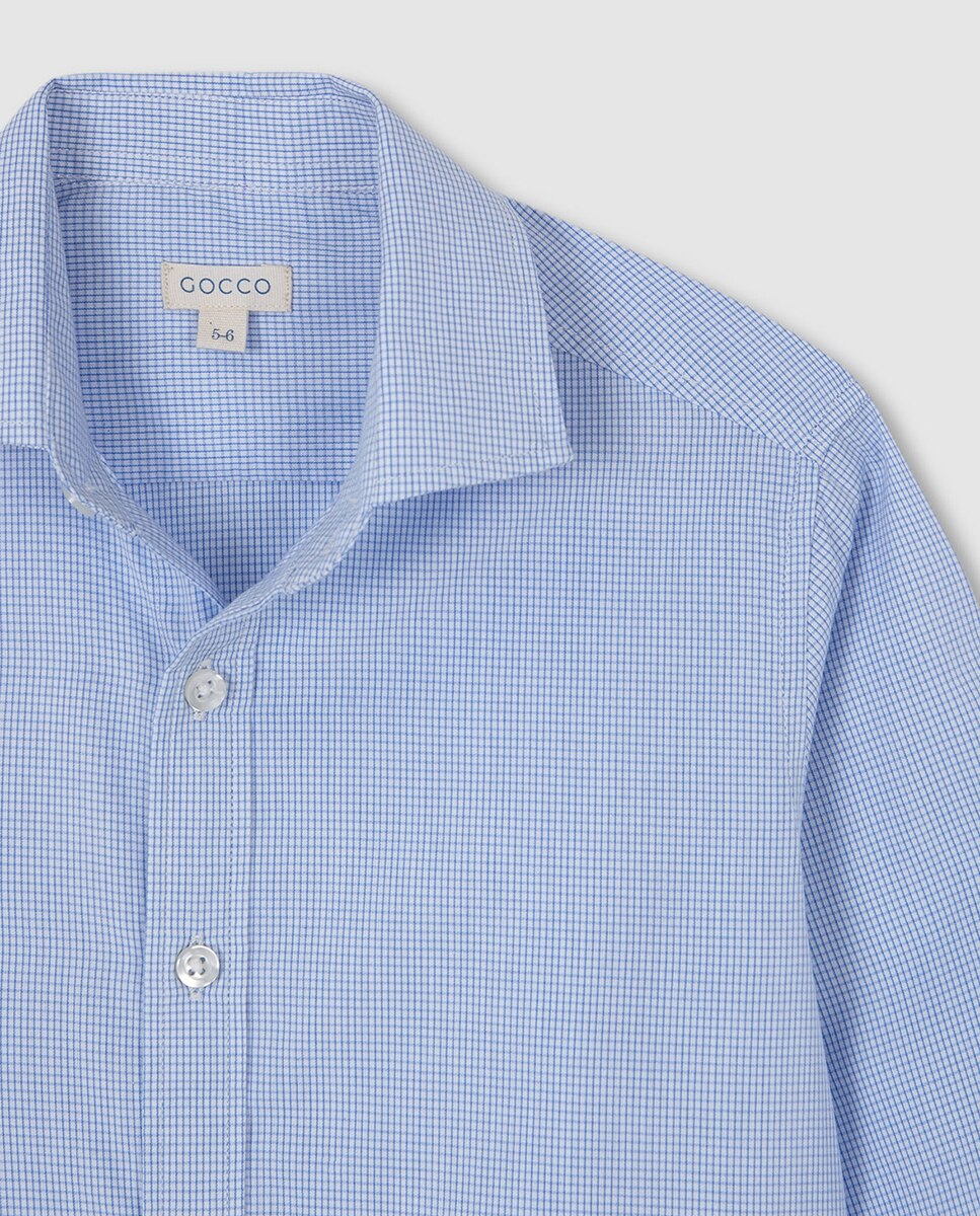 Camisa para Gravata Azul-4