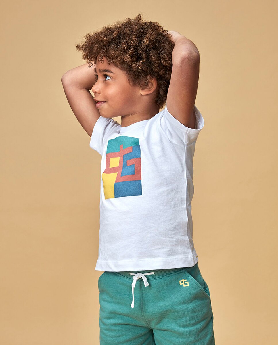T-shirt Gráfico Geométrico Gocco Branco-2