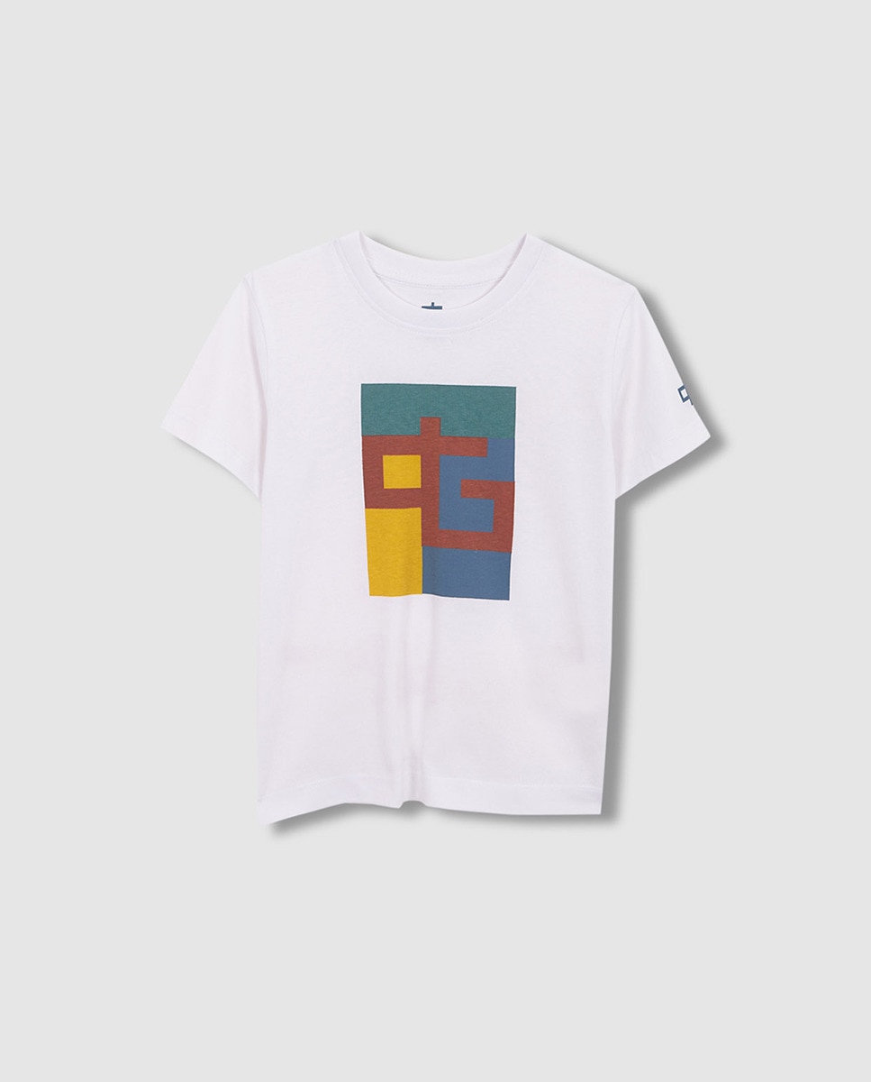 T-shirt Gráfico Geométrico Gocco Branco-3