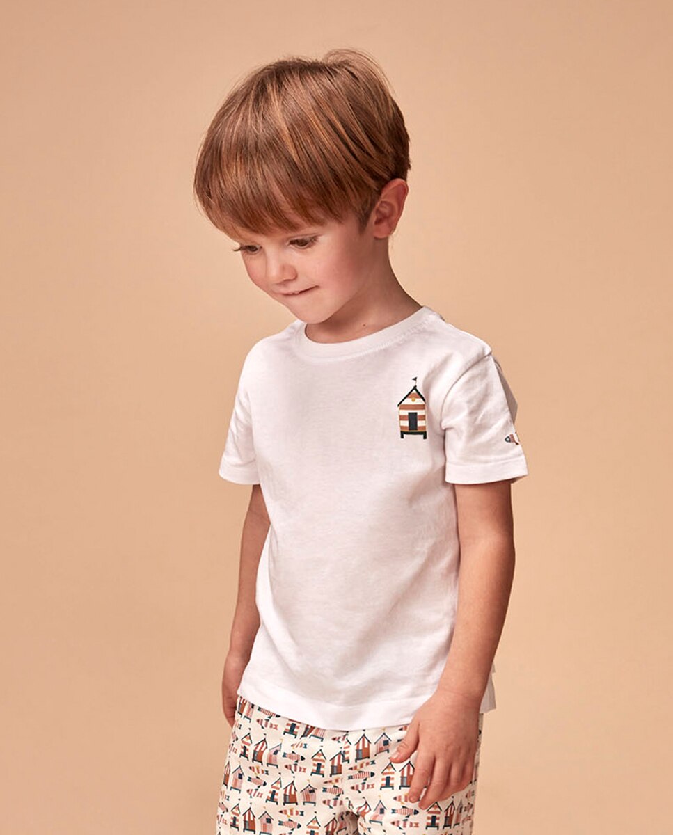 Camiseta estampado casitas - Gocco - Blanco Blanco-1