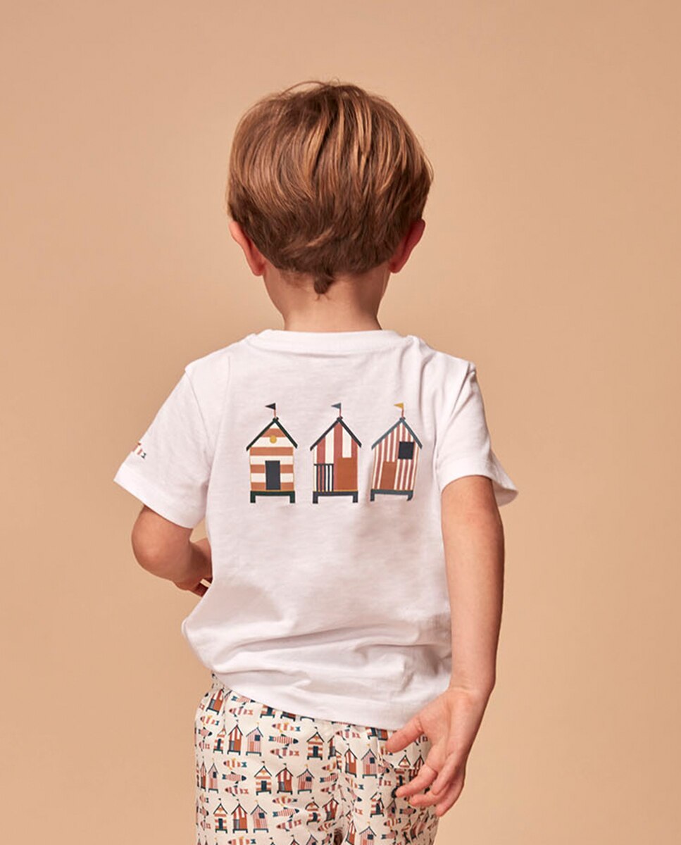 Camiseta estampado casitas - Gocco - Blanco Blanco-2