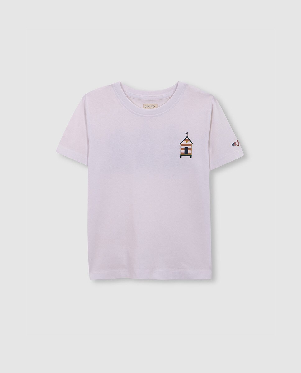 Camiseta estampado casitas - Gocco - Blanco Blanco-3