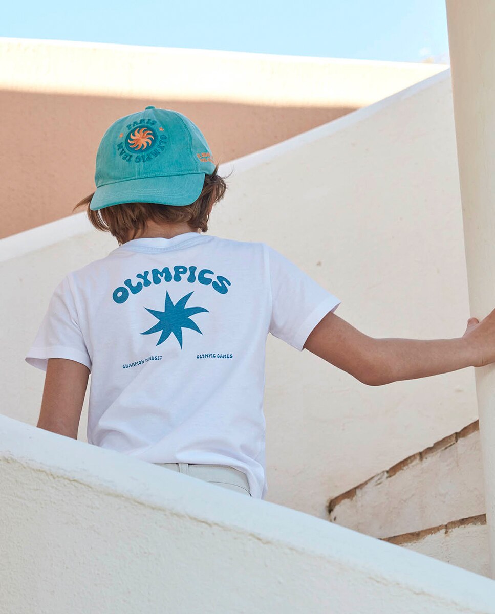 T-shirt com Estrela Olympics Branco-6