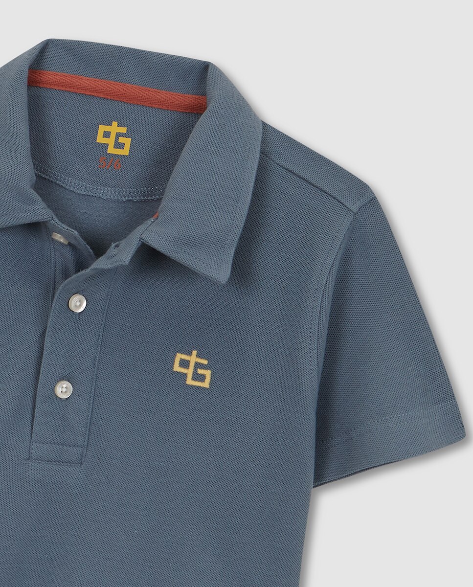 Polo com Detalhe em Contraste Cinzento-5