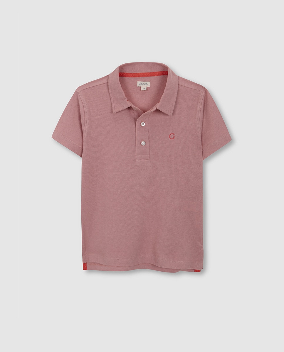 Polo com Detalhe em Contraste Gocco Rosa-1