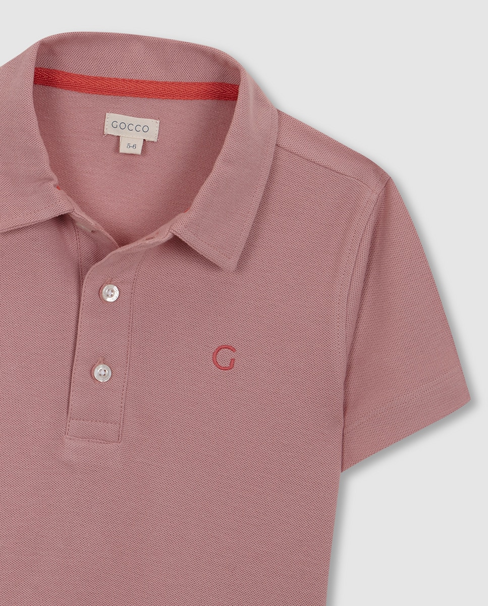 Polo com Detalhe em Contraste Gocco Rosa-3