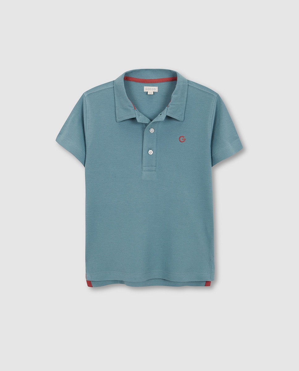 Polo Piqué com Contrastes Verde-3