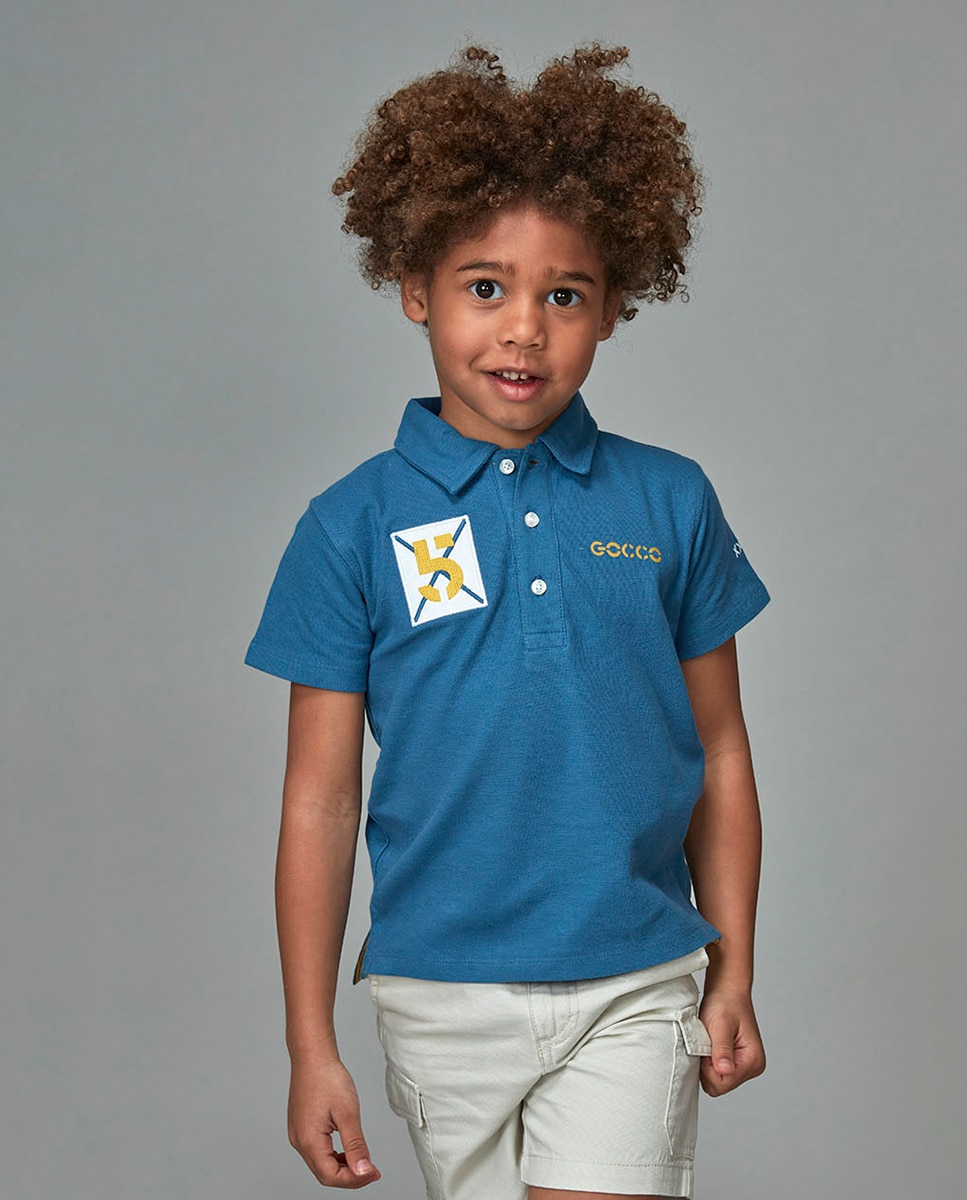 Polo com Remendos Gocco Azul-1