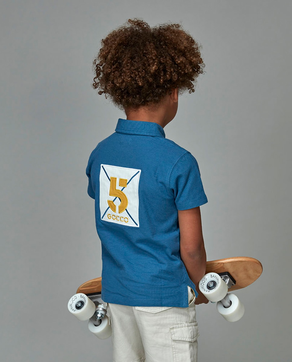 Polo com Remendos Gocco Azul-2
