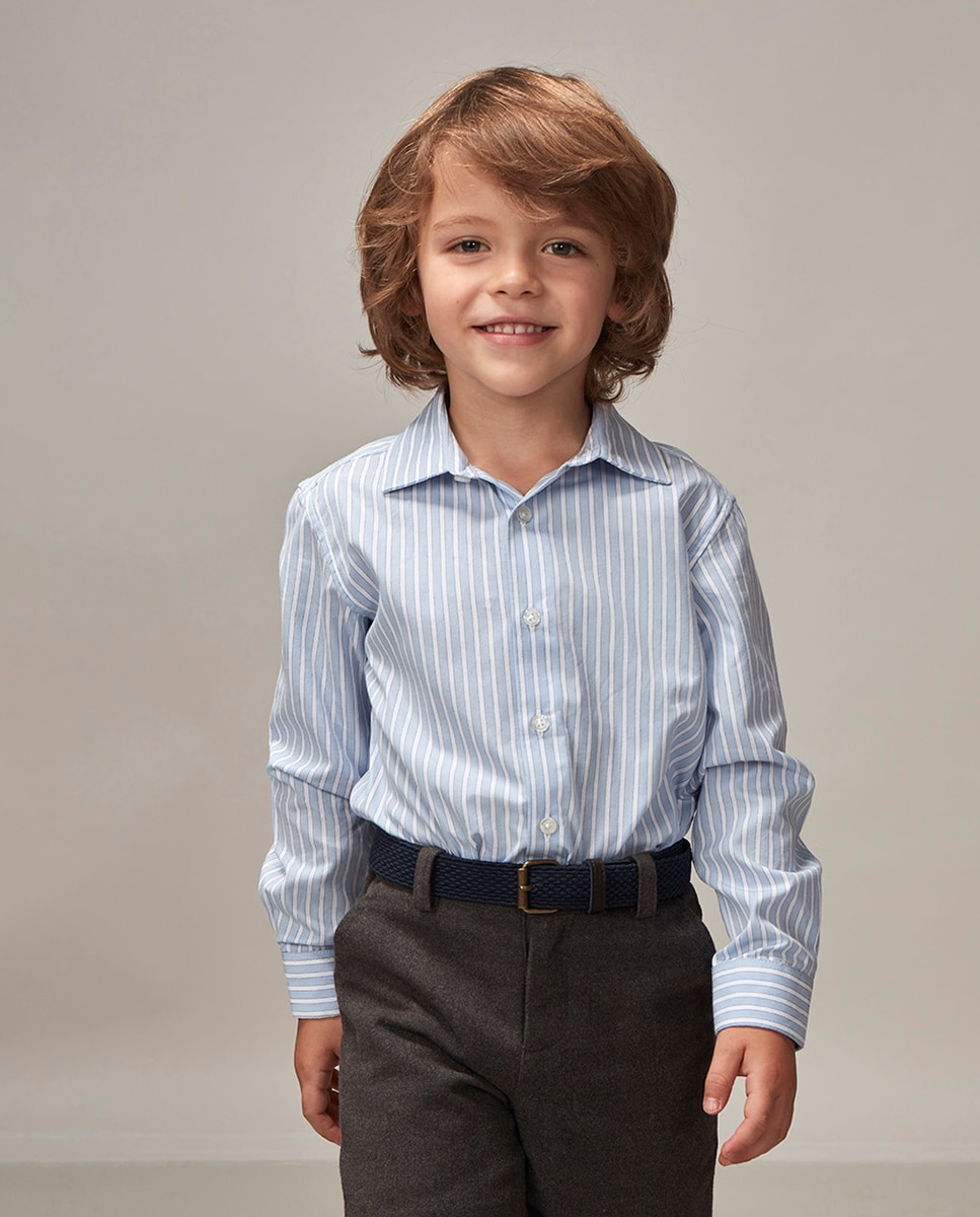Camisa às Riscas Smart Gocco Azul-1