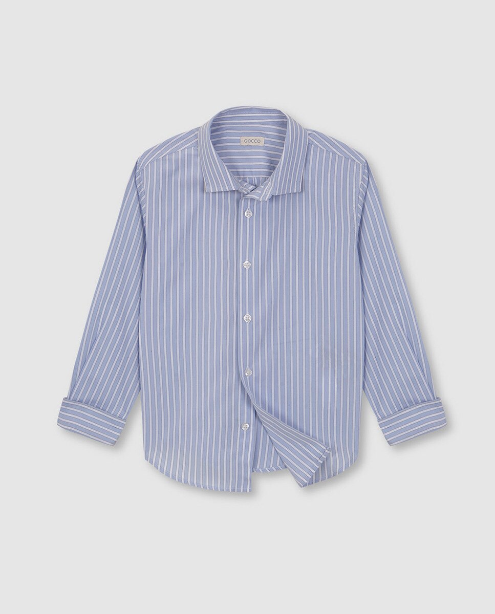Camisa às Riscas Smart Gocco Azul-3