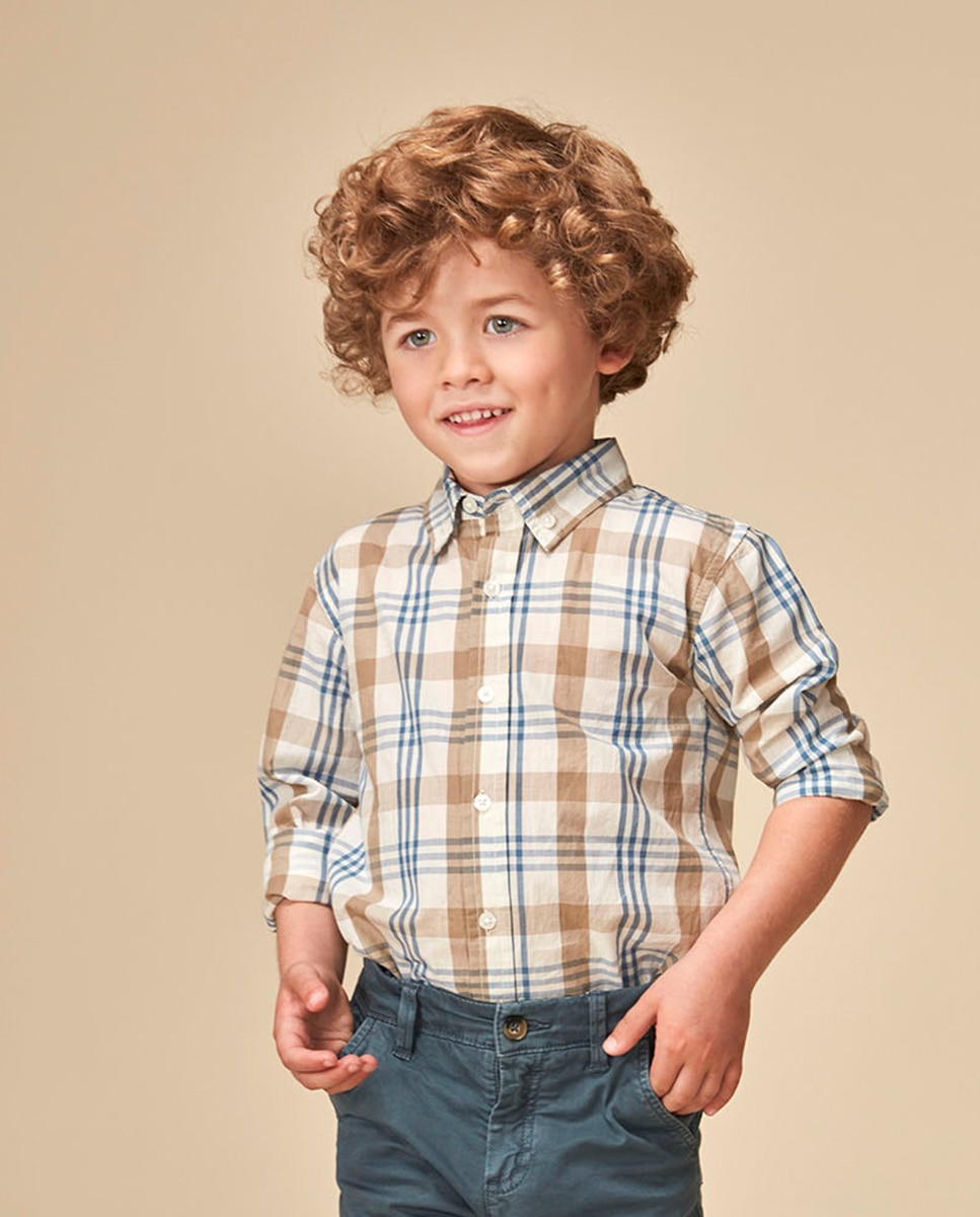 Camisa de cuadros grandes - Gocco - Blanco Blanco-2