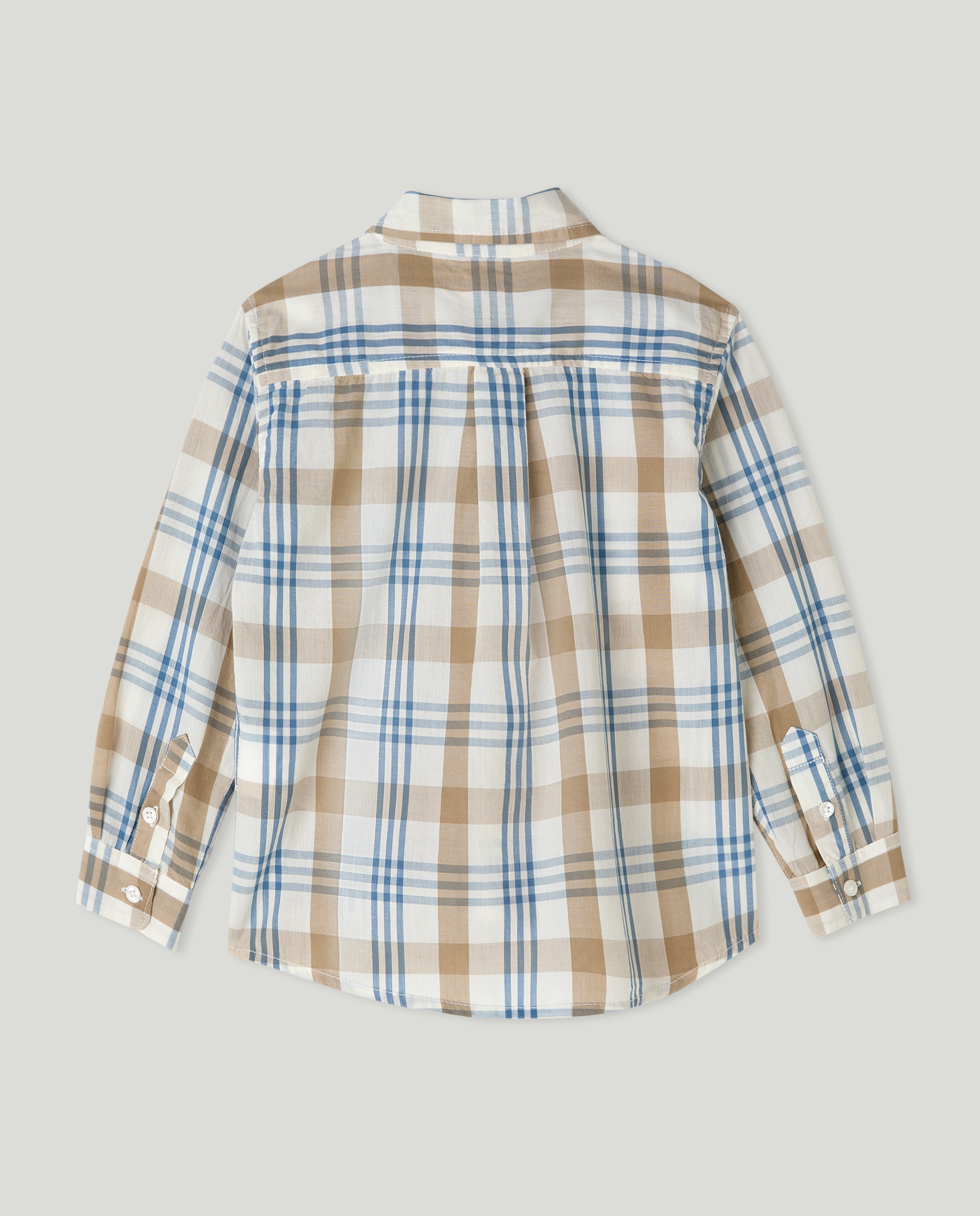 Camisa de cuadros grandes - Gocco - Blanco Blanco-3