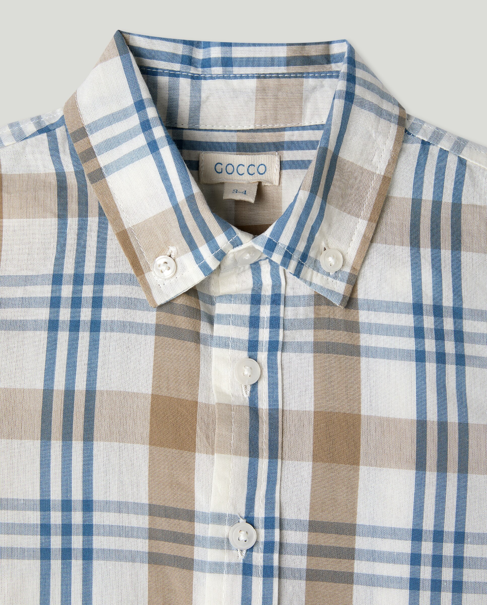 Camisa de cuadros grandes - Gocco - Blanco Blanco-4
