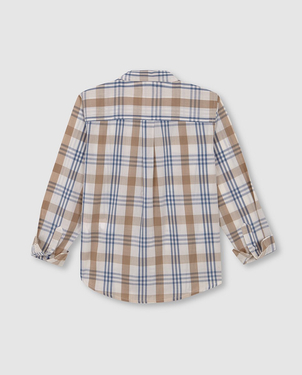 Camisa de cuadros grandes - Gocco - Blanco Blanco-6