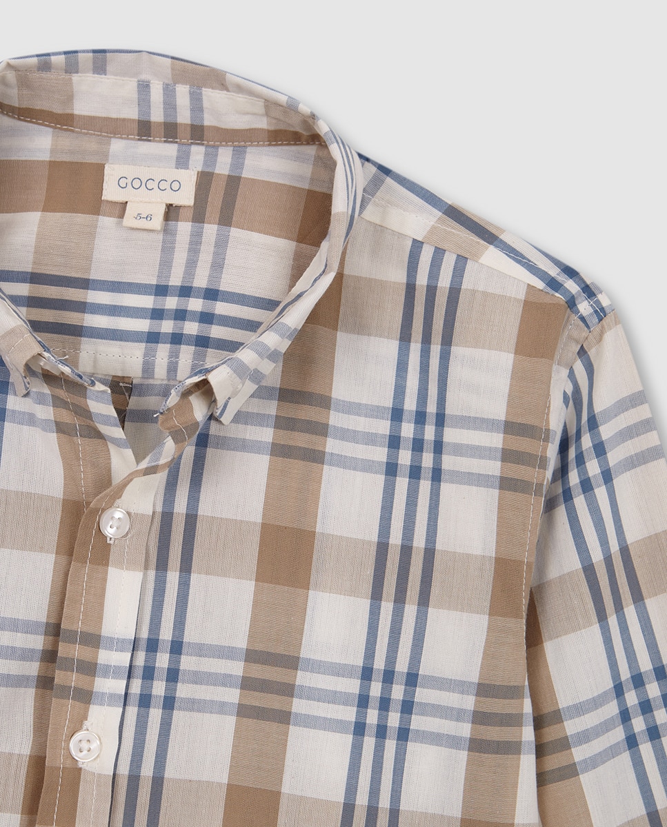 Camisa de cuadros grandes - Gocco - Blanco Blanco-7