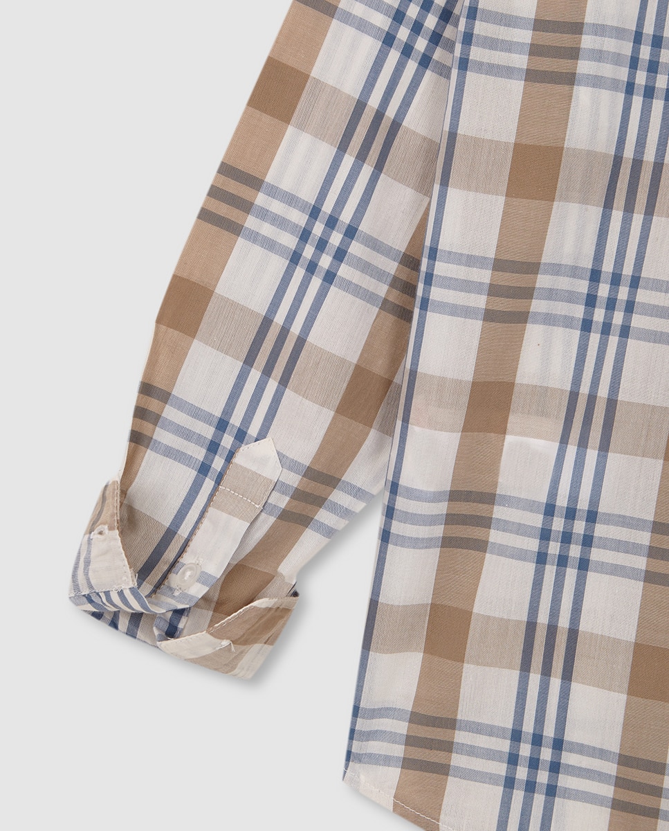 Camisa de cuadros grandes - Gocco - Blanco Blanco-8