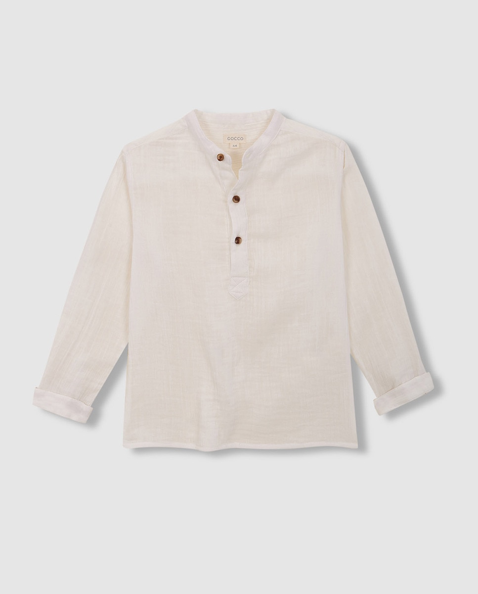 Camisa de Chiffon Gocco Branco-1