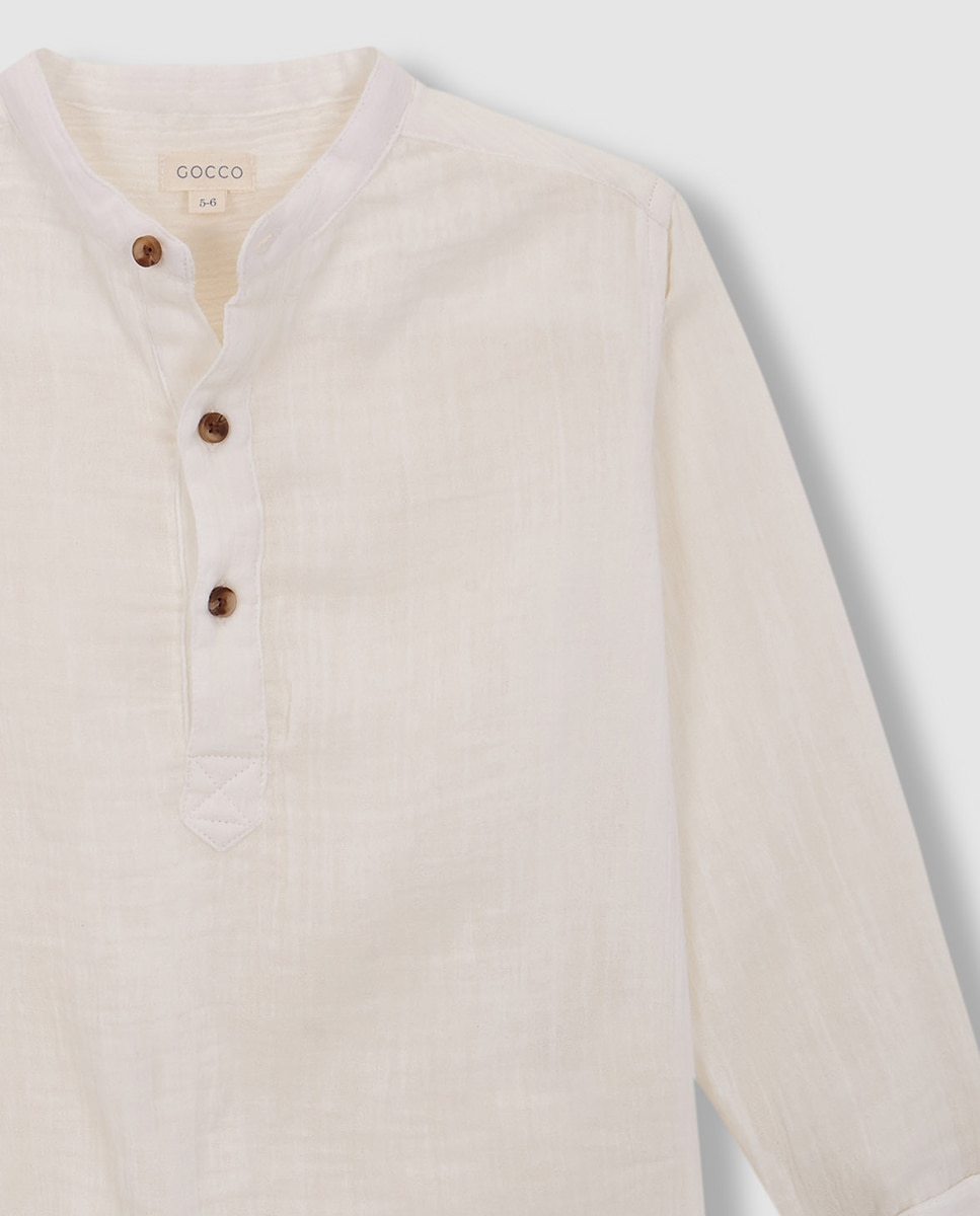 Camisa de Chiffon Gocco Branco-3