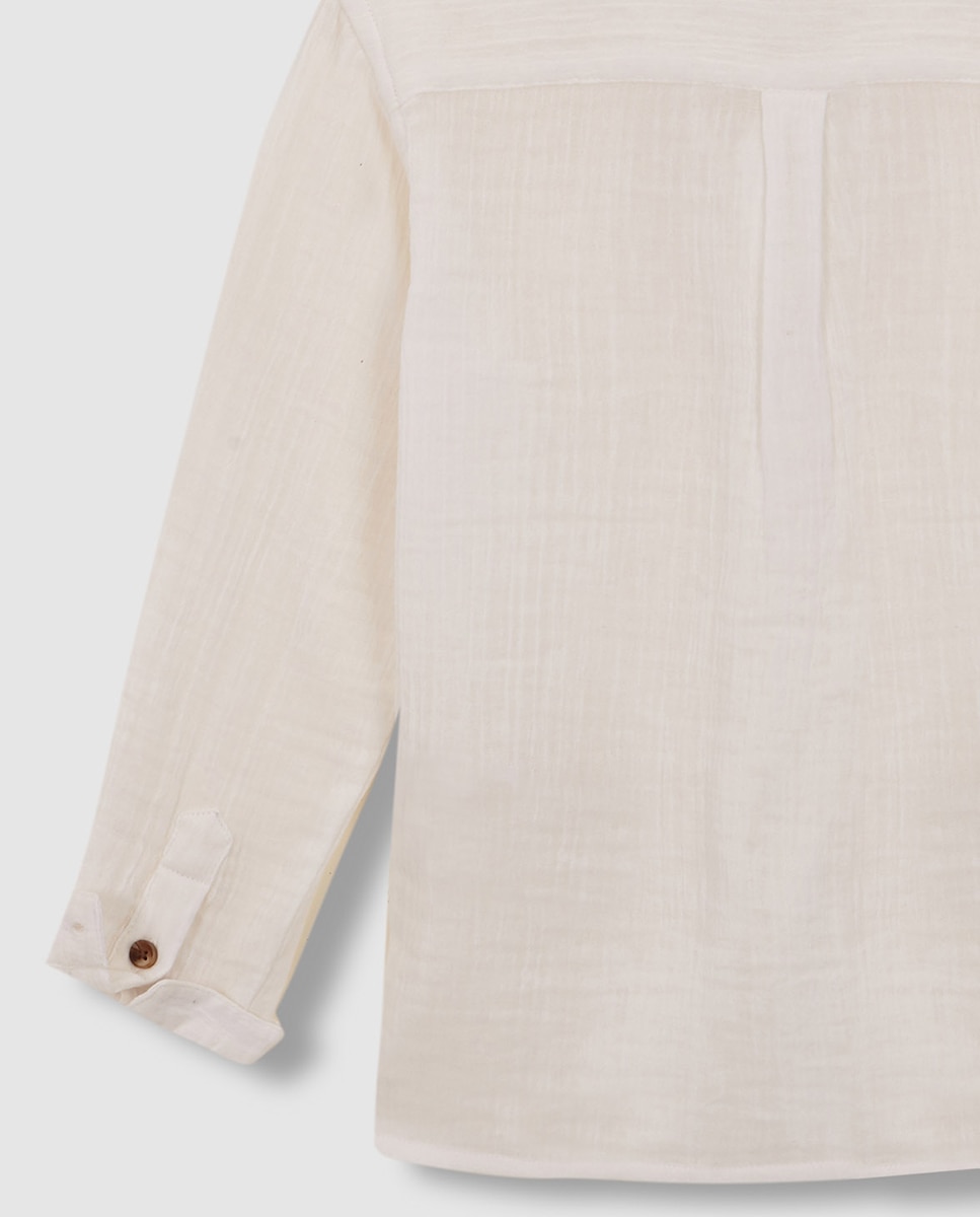 Camisa de Chiffon Gocco Branco-4