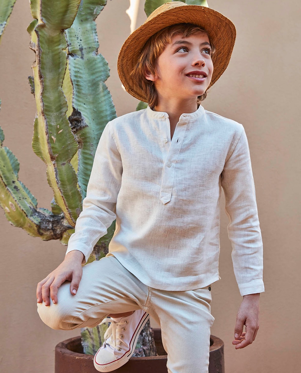 Camisa de Chiffon Gocco Branco-5