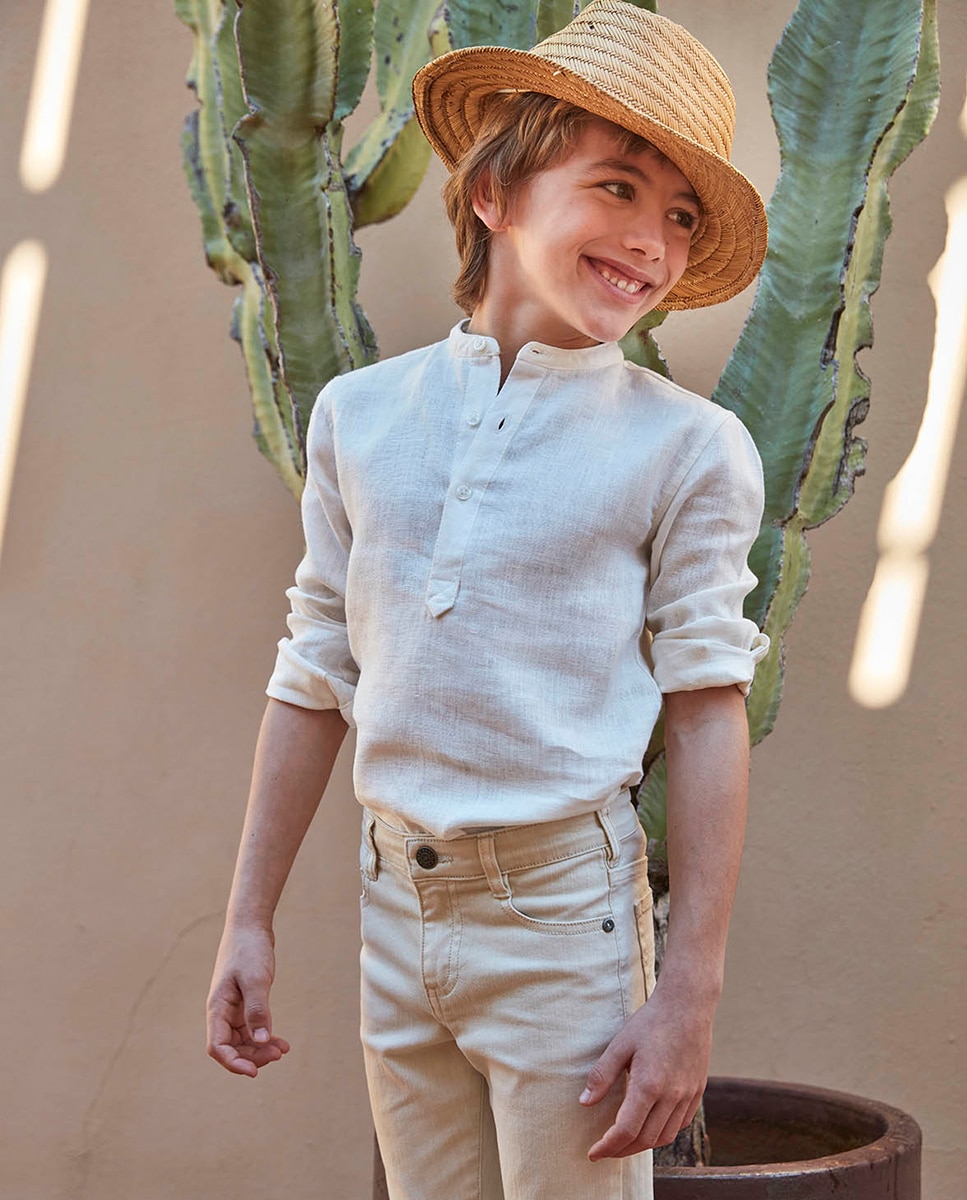 Camisa de Chiffon Gocco Branco-6